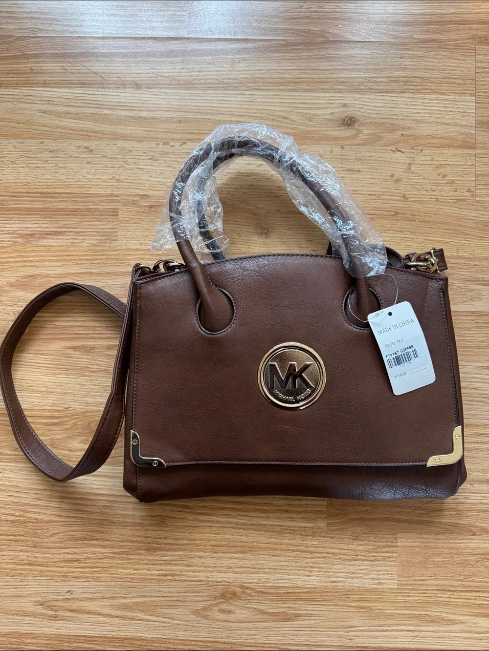 Michael Kors Chocolate Brown Leather Satchel with Gold Logo 🔅